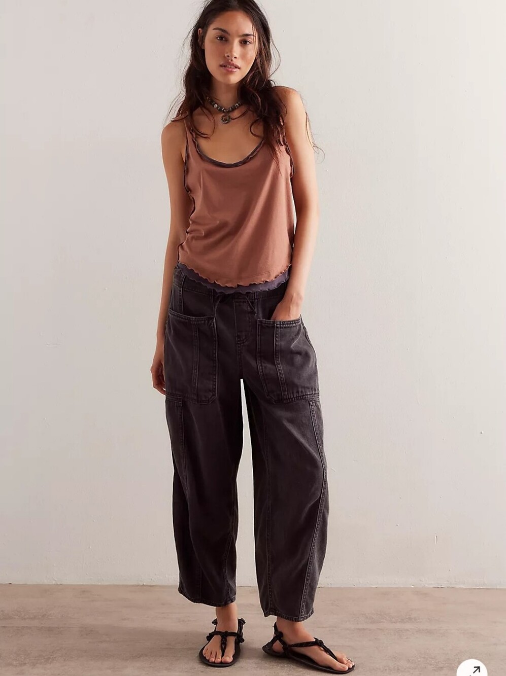NWT Free People We The Free Silverton PullOn Barrel Jeans Washed Black MSRP $128